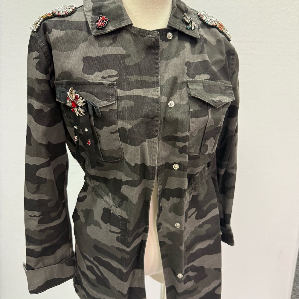 Embellished Camouflage Utility Jacket